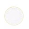 10 Round 7.5" Clear Plastic Salad Plates Gold Dotted Rim Party Catering Supplies